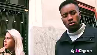 Busty Shemale Gets A Wild Sex Session With Three Black Cocks!