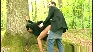 French ebony shemale nella fucked in wood