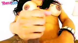TGirl Drika Lima Strokes And Cums