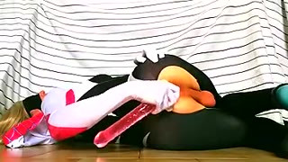 Spider-Gwen Trap Dildo Play and Cum