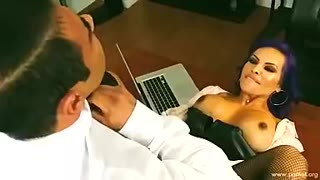 Foxxy Gets Nailed By A Tatted Stud On The Desk