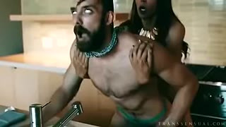 Latina Trans Girl Fucks A Stud In Kitchen