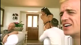 Busty tranny maid Jessy Dubai group sex
