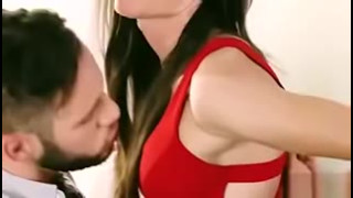 Pale and bigtits TS Korra Del Rio hot sex on couch