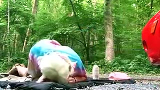Hot crossdress TS Public scene dildo stuffing Panties in her ass pussy!!