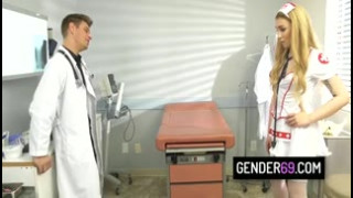 Busty Shemale Nurse Angelina Please Fucks Doctor 6 Min