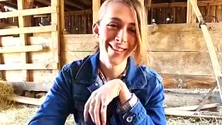 Cute Tgirl Fucks Herself In The Family Barn